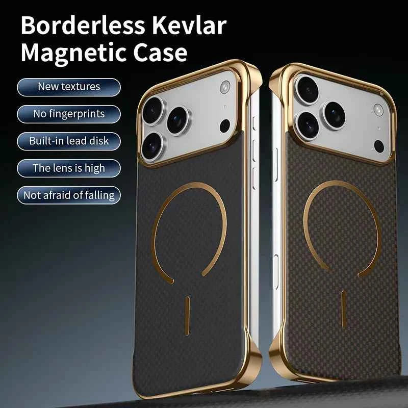Kevlar Edge Wireless Charging Case for iPhone 17 Pro Max 13 14 15 16
