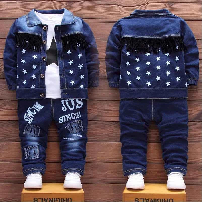 Boys Clothing Sets New Kids Cotton Suit Autumn Long - sleeved Three piece jacket+jeans+t-shirt fashion casual children Sets