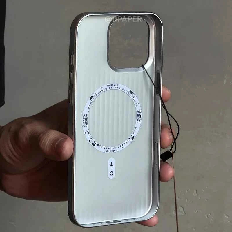 Hard Back Case For iphone 17 16 Pro Max 17 16 Pro Natural Titanium glossy Color corrugated stripe anti-fingerprint Luxury Cover