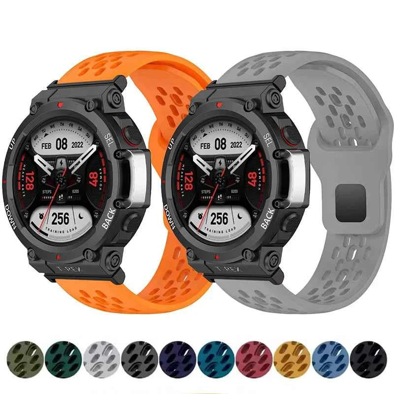 Soft Breathable Silicone Strap For Amazfit T-REX 3 2 Sports Bracelet Watchband For Xiaomi Huami Amazfit Watch T-REX Wrist Band