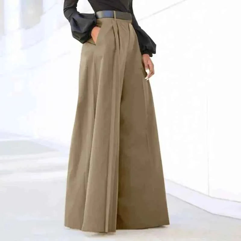 Women’s 2026 Summer Autumn Palazzo Pants - Printed Cropped Cotton Baggy Trousers with Pockets