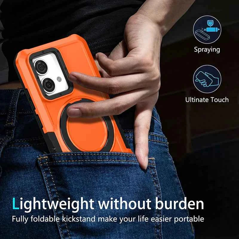 Shockproof Case for Motorola G84 G54 Armor Phone Cover with Rotated Ring Stand for Moto E32 E13 G22 G24 G34 G04 5G G14 E14