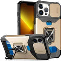 Case For iPhone 16 15 14 13 12 Pro Max Plus 8 7 Plus Mini SE Heavy Duty Protection With Sliding Camera Cover And Card Clip Cover