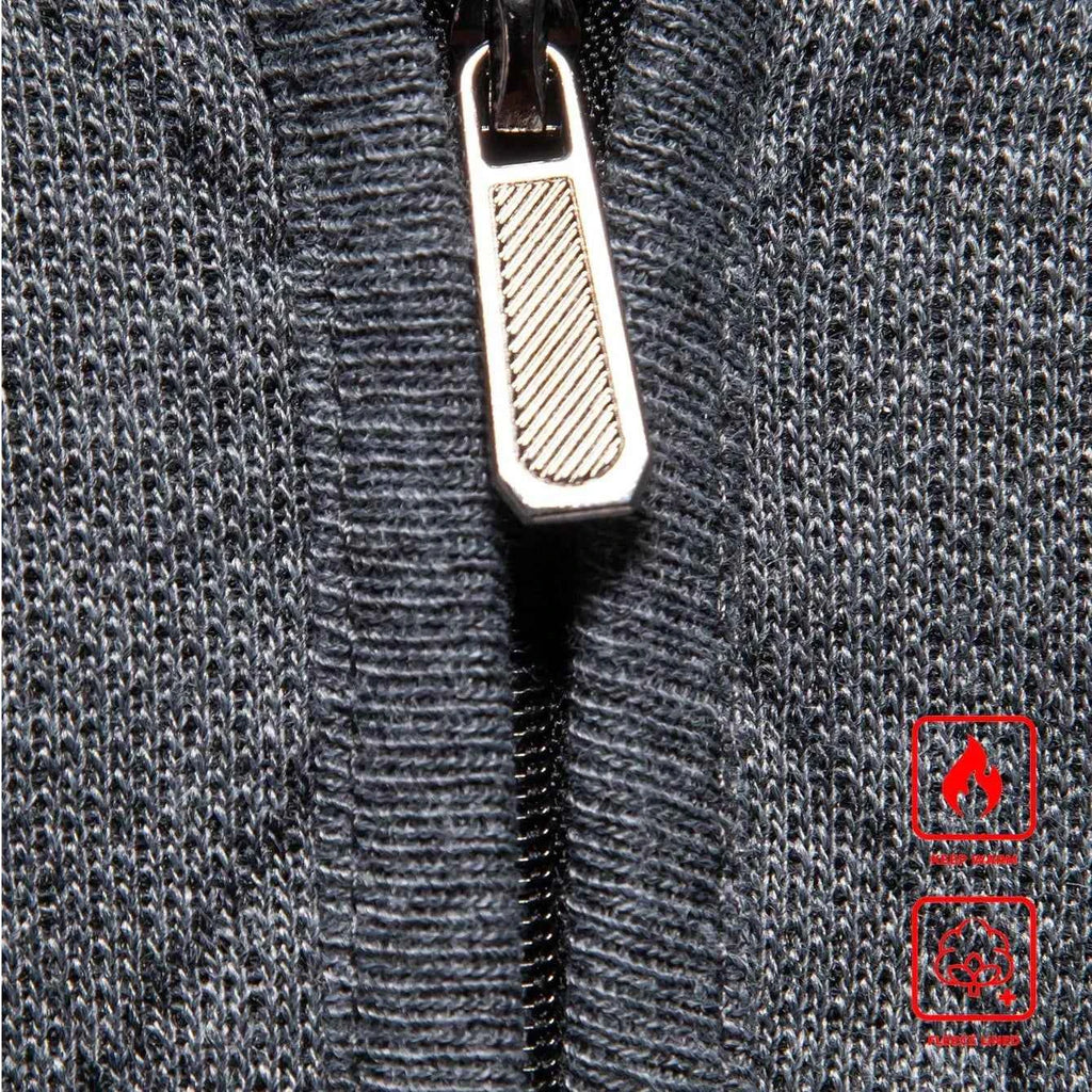 New Fashion Mens Knit Sweater American Half Zip Fleeced Knitwear Men's Stand Collar Casual Sweaters Pullovers