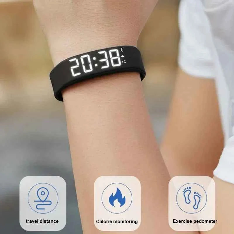 LED Digital Smart Bracelet with Vibrating Alarm Clock – Waterproof