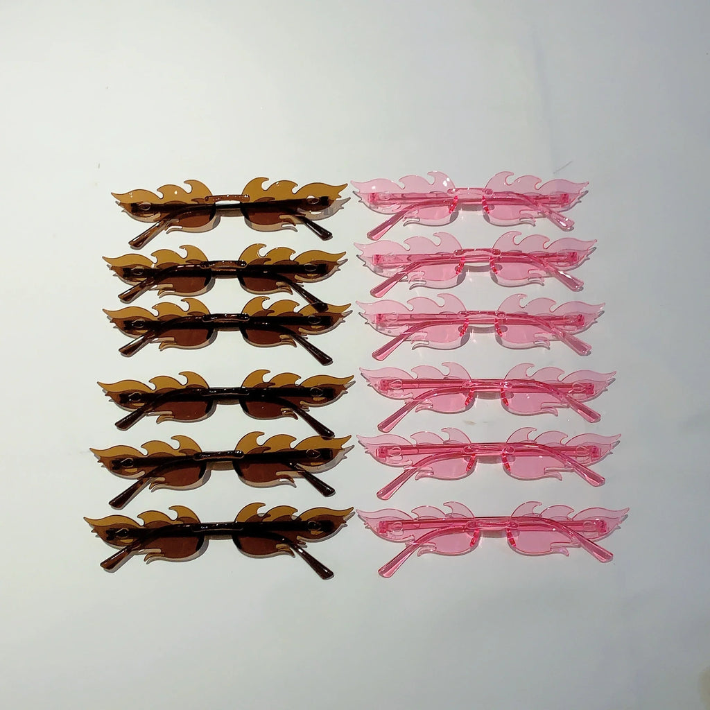12 PCS  Flame Shaped Sunglasses