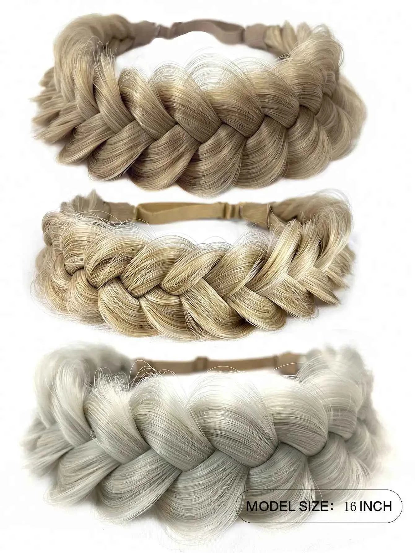1pcs Hand Knit Braid Hair Twist Headband Synthetic Braids Elastic Adjustable Hairpiece Hair Accessories for Women Girls Festival