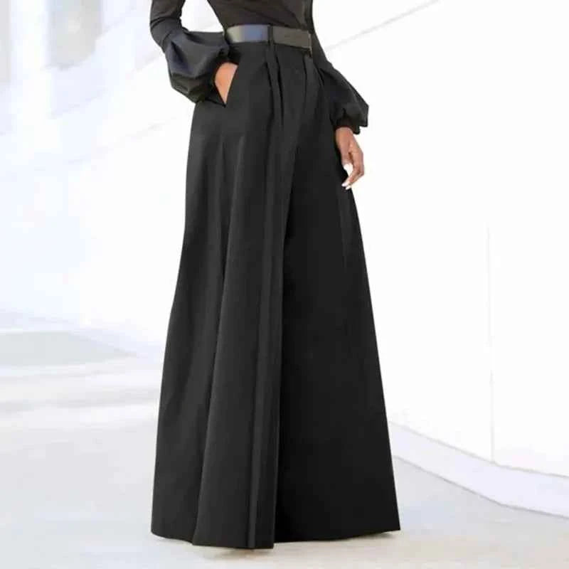 Women’s 2026 Summer Autumn Palazzo Pants - Printed Cropped Cotton Baggy Trousers with Pockets