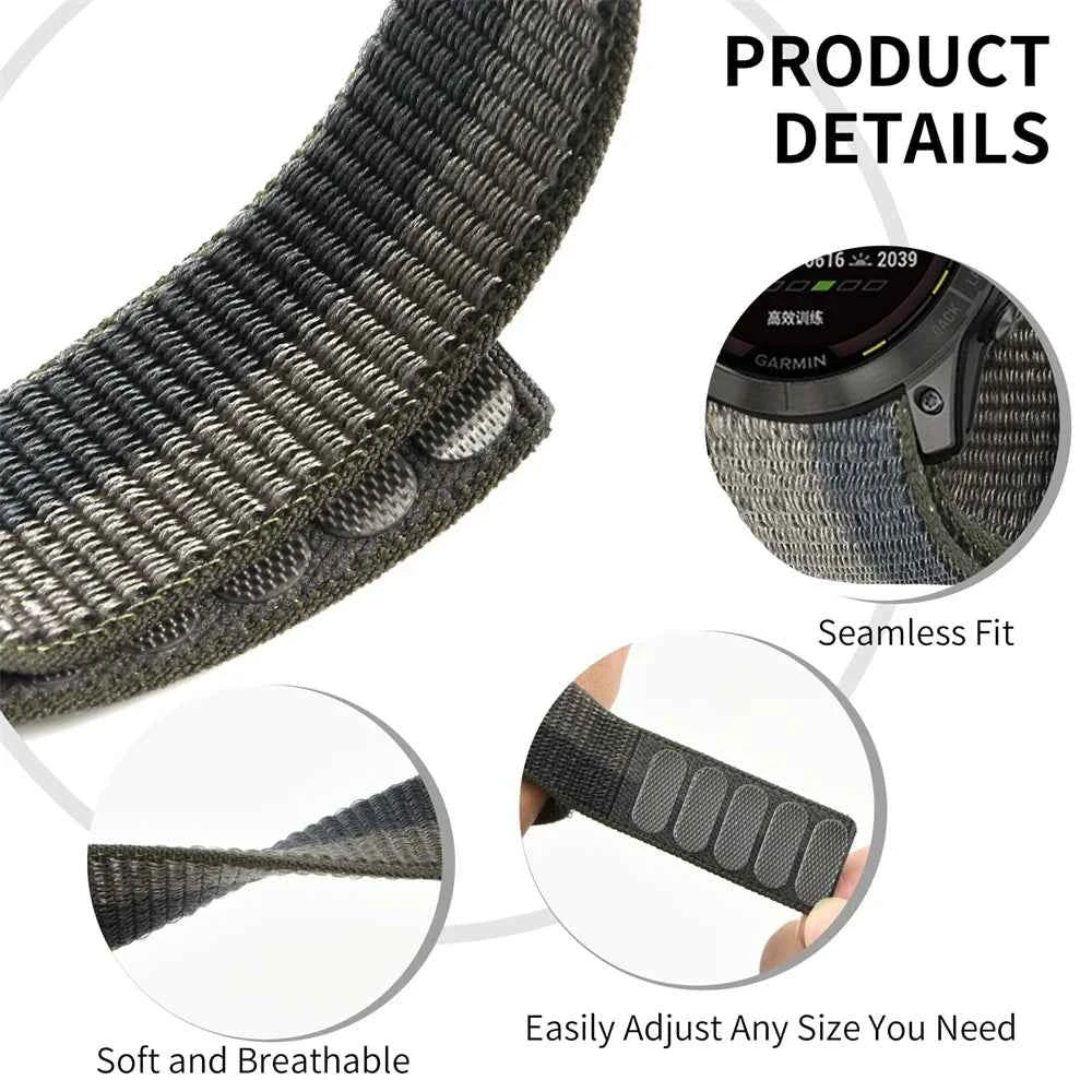 22mm 26mm QuickFit Nylon Loop Strap For Garmin Tactix 7 AMOLED Delta Bravo Band For Garmin Fenix 7X 6 PRO 5 3 Braided Watchbands