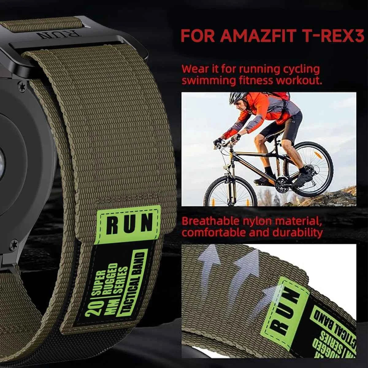 Nylon Strap For Amazfit T-rex  2 3 Ultra Watch Band For Huami Amazfit Trex Pro T Rex  Sport Belt Smartwatch Bracelet Accessories
