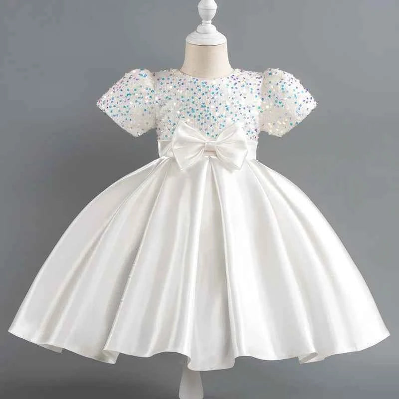 Baby Girls Christmas Dress Sequin ShortSleeve Party Dress Birthday Toddler Dress Wedding Princess Dress for Kid Girl Luxury Cown