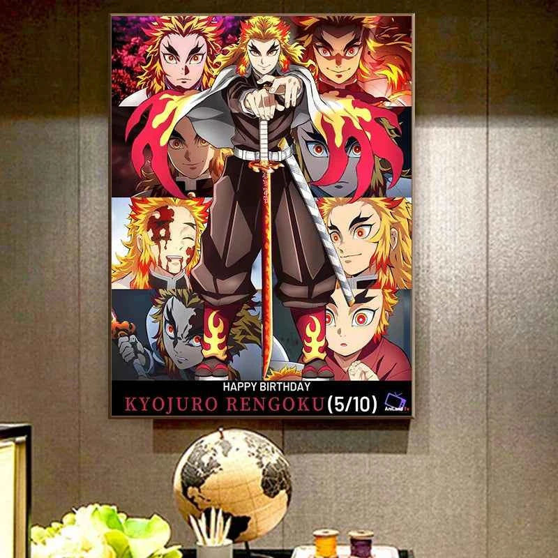 Demon Slayer 5D Diamond Painting Kamado-Nezuko Diamond Embroidery Full Diamond Mosaic DIY Rengoku Kyoujurou Decorative Painting