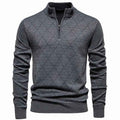 New Fashion Mens Knit Sweater American Half Zip Fleeced Knitwear Men's Stand Collar Casual Sweaters Pullovers