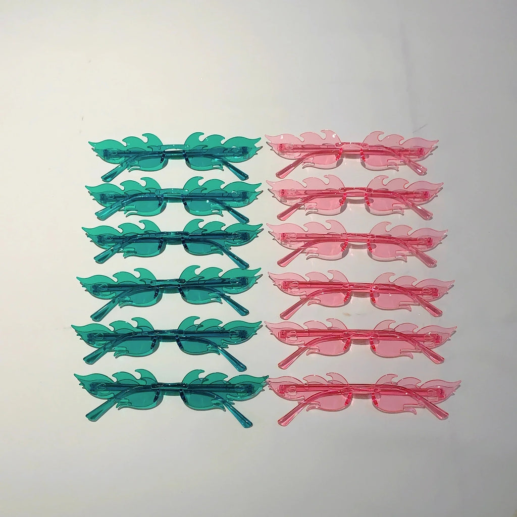 12 PCS  Flame Shaped Sunglasses