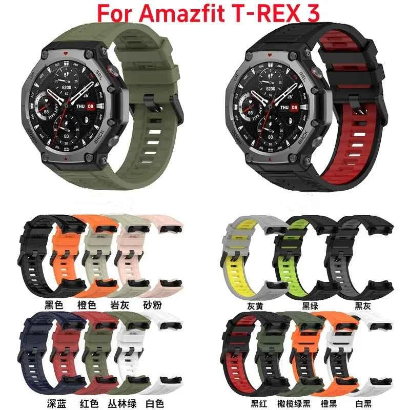 Silicone Strap For Amazfit T-rex 3 Smart Watch WristBand Sport Band For Huami Amazfit T-rex 3 Bracelet Accessories Correa