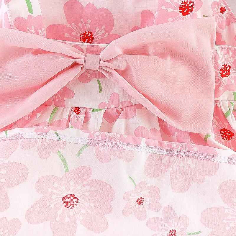Summer Newborn Baby Clothes Toddler Girl Clothes Cotton Beach Suspender Dress+Sun Hat Princess Dresses