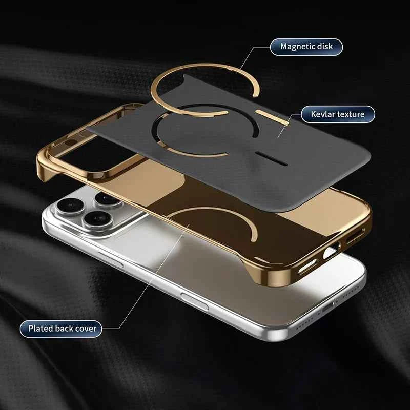 Kevlar Edge Wireless Charging Case for iPhone 17 Pro Max 13 14 15 16