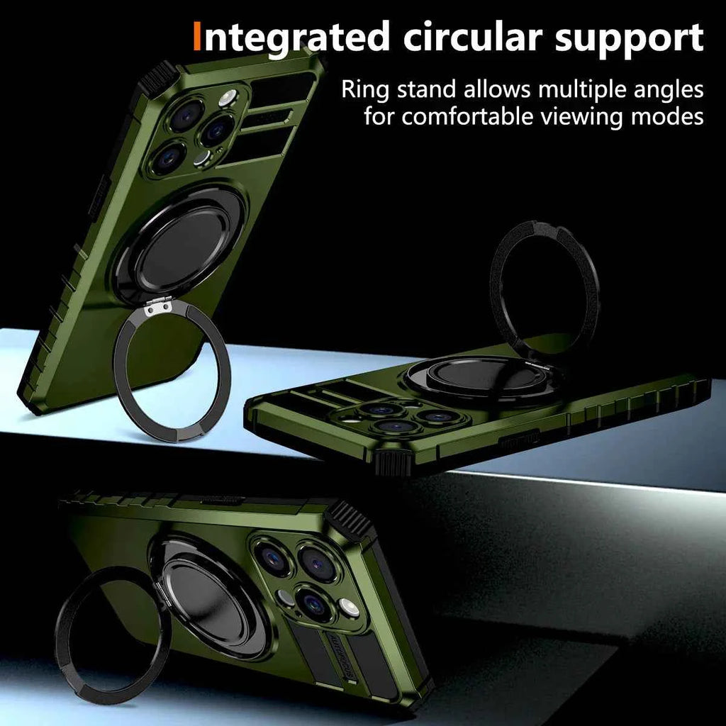 Luxury Shockproof Armor Case For iPhone 16 15 14 13 12 11 Pro Max 16Pro 15Pro 14Pro For Magsafe Mag Safe Wireless Charge Cover