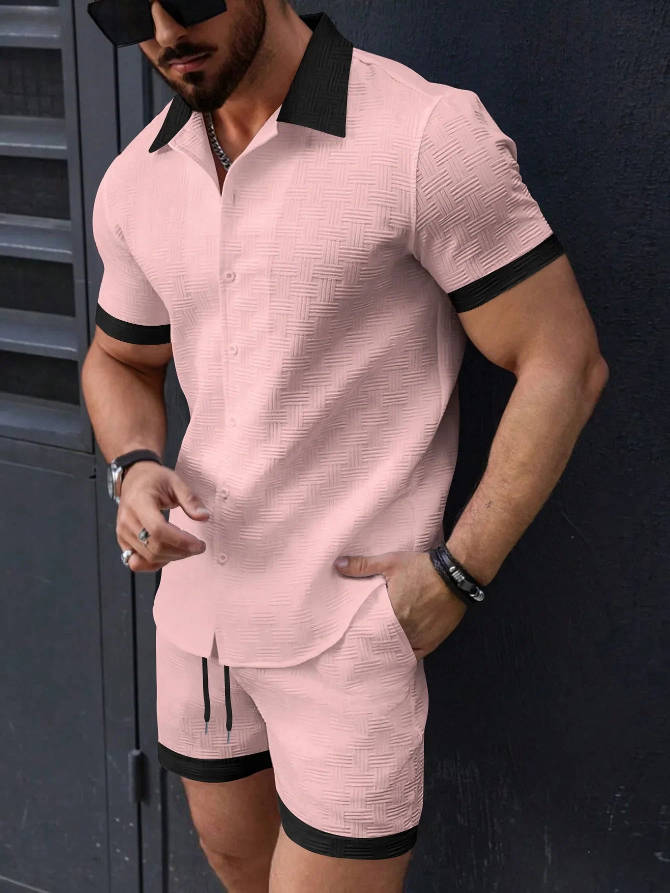 Summer Hawaiian Men's Comfortable Beach shorts set