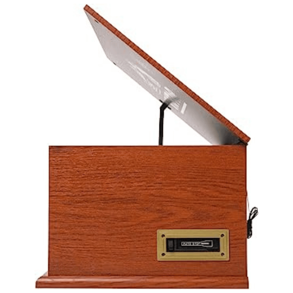 Victor State 7-in-1 Wood Music Center with 3-Speed Turntable and Dual Bluetooth
