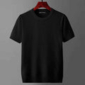 Men's Ice Silk Cut-out Top Summer Cool Thin Short-sleeved Sweater