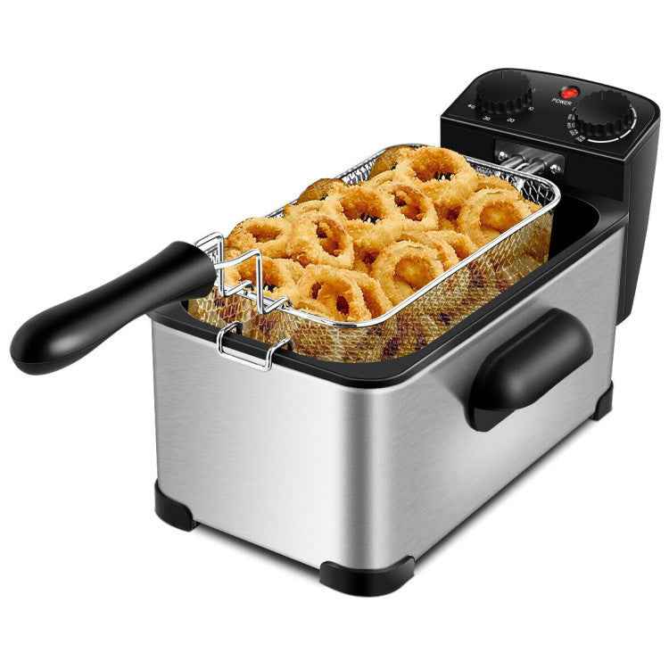3.2QT Electric Stainless Steel Deep Fryer with Timer