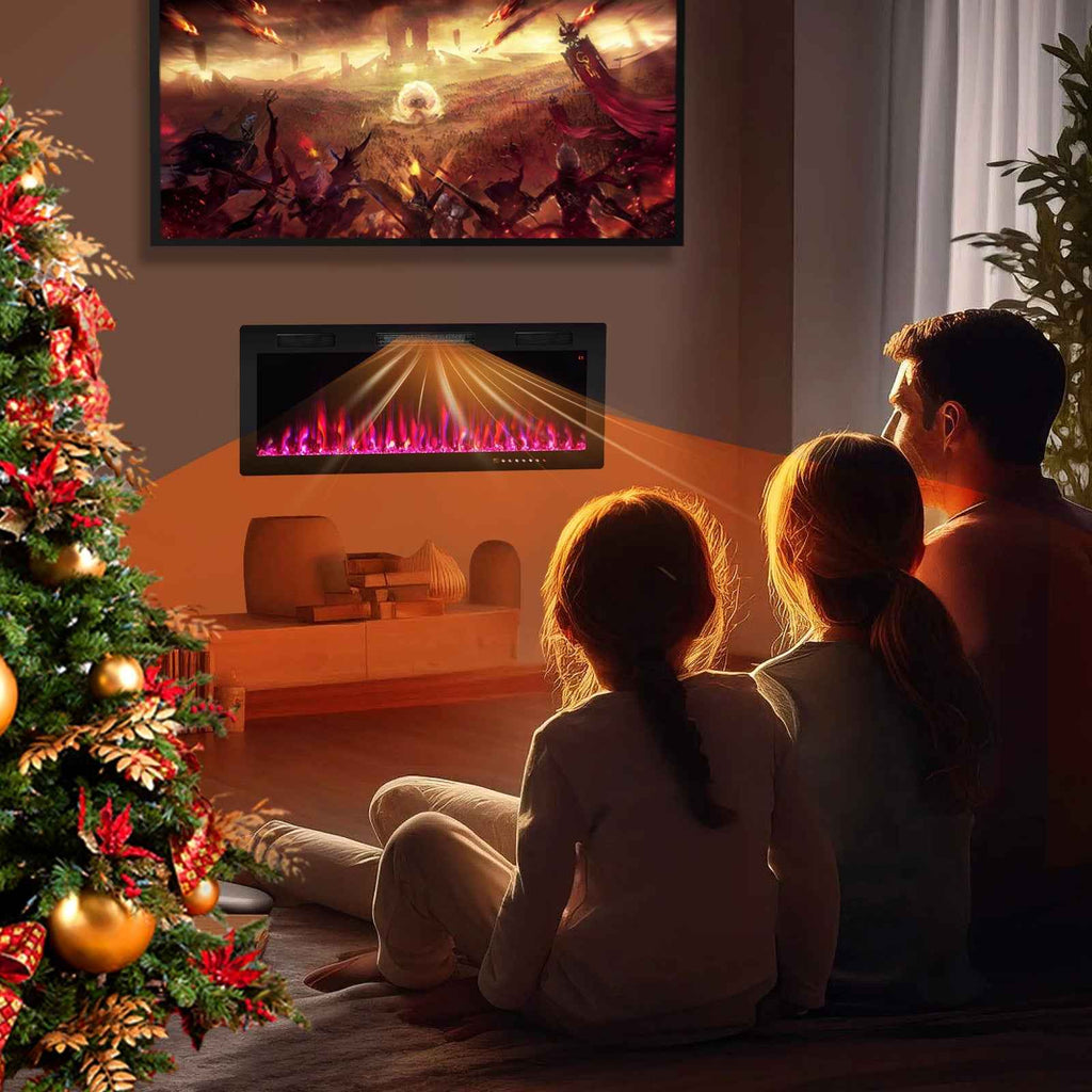 Electric Fireplace 40/50/60-Inch Recessed & Wall Mounted