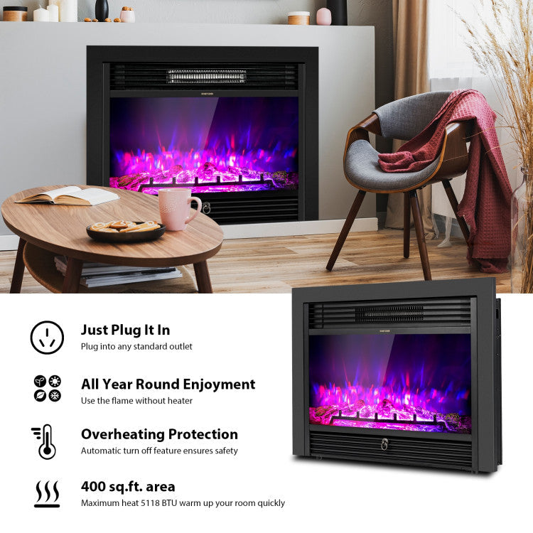 28.5-Inch Recessed Electric Fireplace