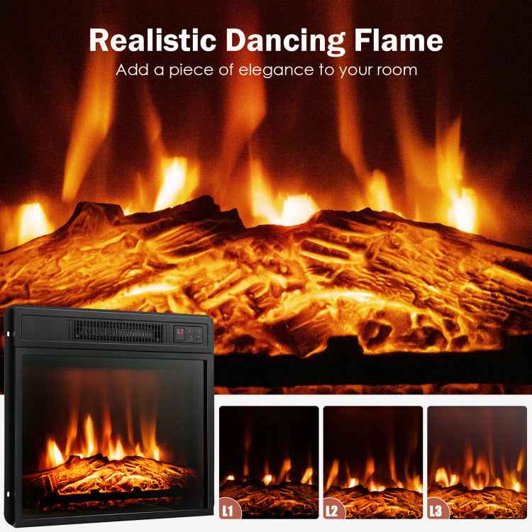 18/23-Inch Electric Fireplace Insert with Adjustable LED Flame