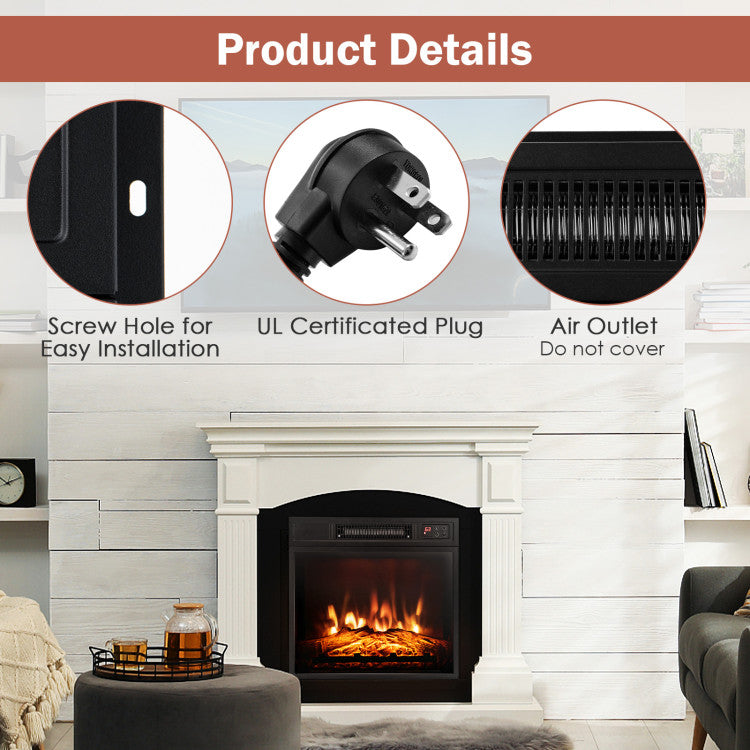 18/23-Inch Electric Fireplace Insert with Adjustable LED Flame