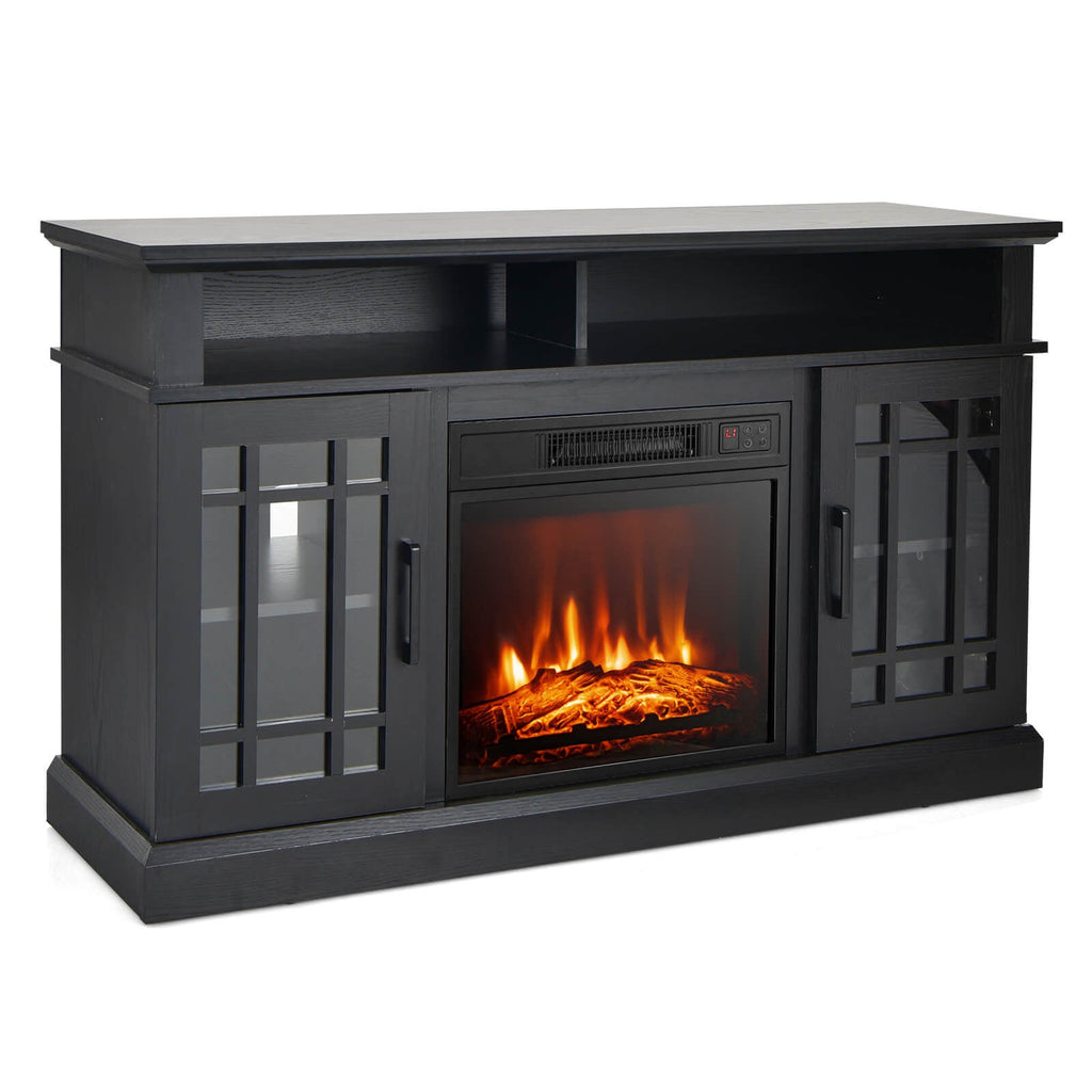 48-Inch Electric Fireplace TV Stand with Cabinets – Entertainment Center